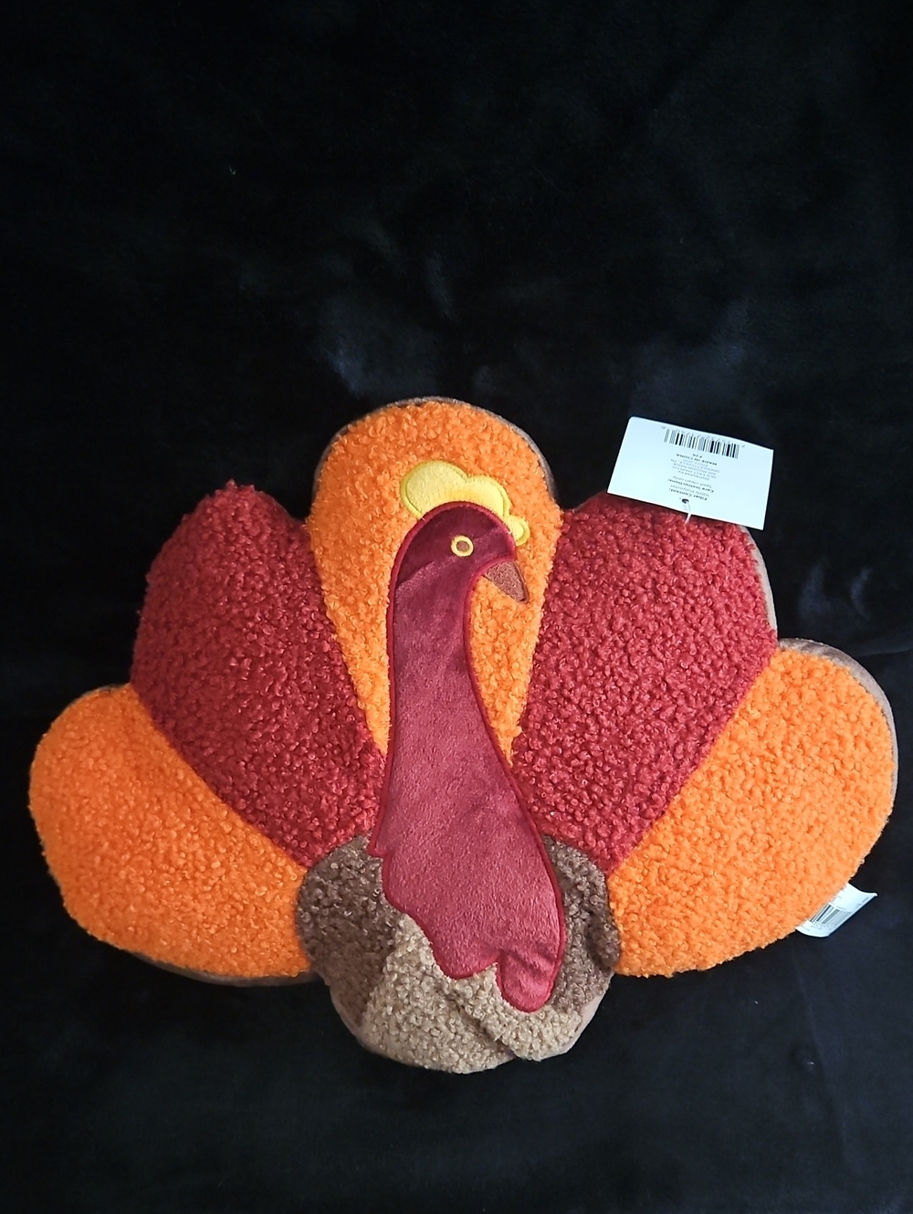 Plush Thanksgiving Turkey Decorative Pillow - Orange & Red - Picture 1 of 1